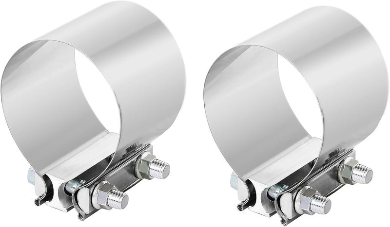 DOCAS 3.5 Inch 3.5" Butt Joint Exhaust Band Clamp Sleeve Stainless Steel 2pcs - Image 1
